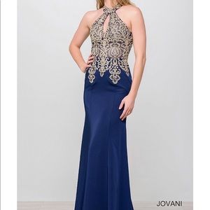 JVN Navy Prom Dress, style: JVN33691A